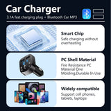 LED MP3 Car Bluetooth FM Hands-Free Bluetooth-compaitable 5.0 Transmitter 3.1A QC3.0 PD Type C Dual USB Car Charger