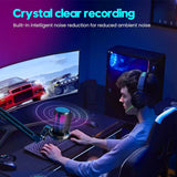 USB Gaming Microphone with Live reverb function One piece of mute RGB Condenser Microphone for Streaming Games, Audio Recording