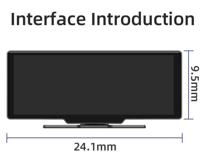 10.26" Carplay Screen for Car, Wireless CarPlay & Android Auto Multimedia Video Player, Universal Car Radio, BT AUX FM Car Stereo