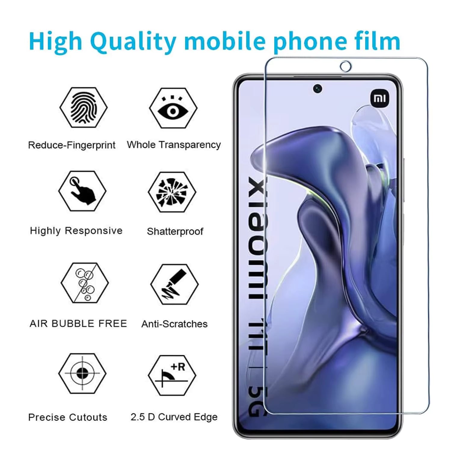 2Pcs/4Pcs 9H Tempered Glass For Xiaomi 11T / 11T Pro Screen Protector Glass Film