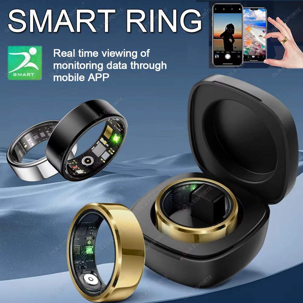 2025 Smart Ring Blood Pressure Heart Rate Sleep Monitoring Smart Ring IP68 & 5ATM Waterproof Multi-sport Mode Smart Ring Man Women