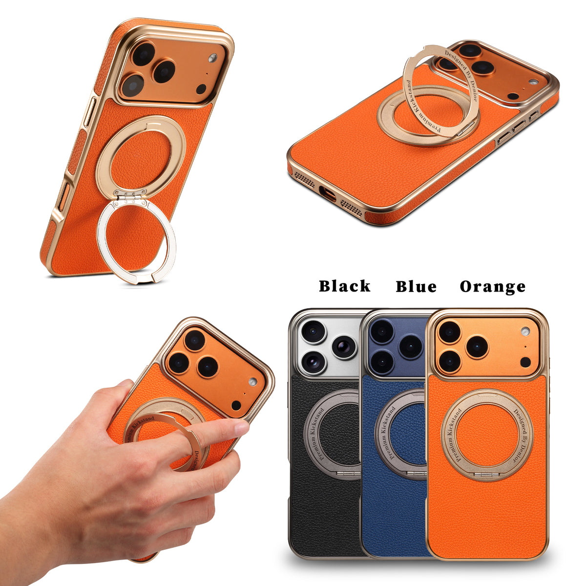 Lychee PU Leather Case with Rotatable Kickstand | A25+2L