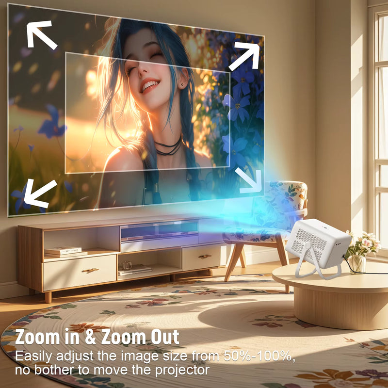 Velec 2025 New Projector 8K Video Decode 650 ANSI 1080 Auto Focus Android 14 Smart Portable Outdoor Movie Projector Home Theater