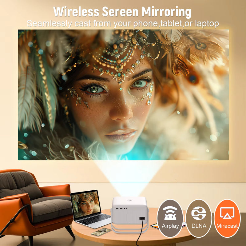 Velec 2025 New Projector 8K Video Decode 650 ANSI 1080 Auto Focus Android 14 Smart Portable Outdoor Movie Projector Home Theater