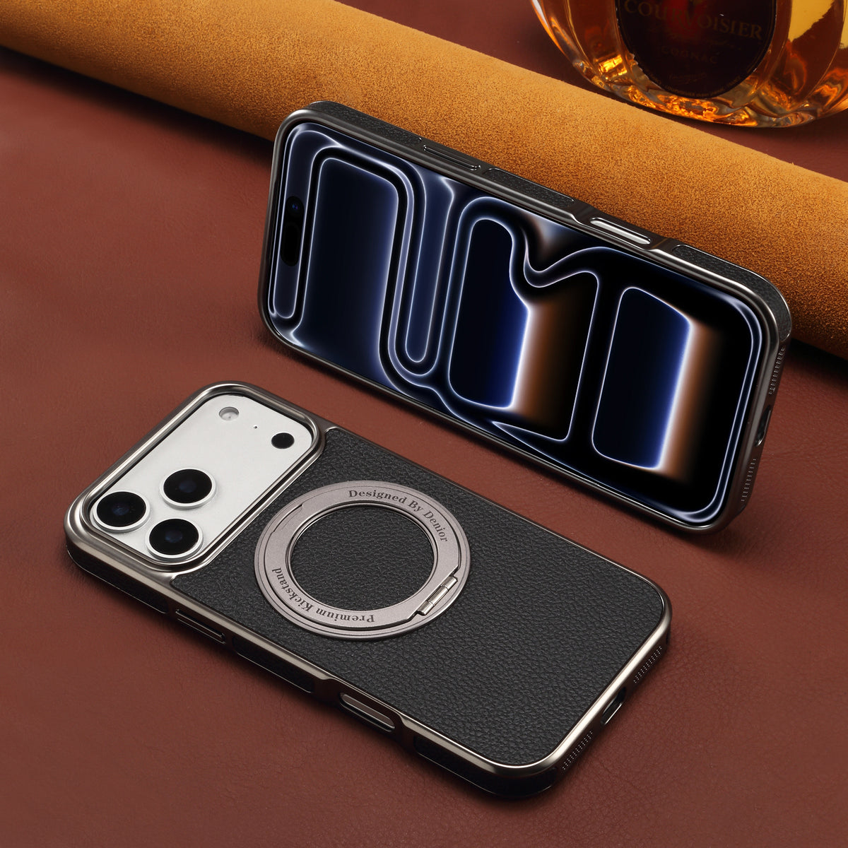 Lychee PU Leather Case with Rotatable Kickstand | A25+2L