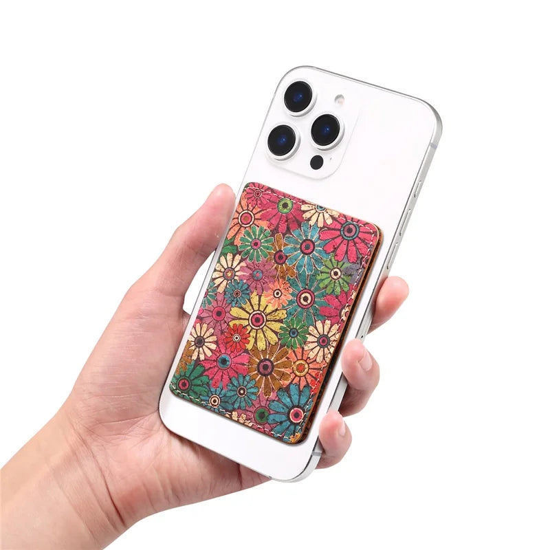 V10 Magnetic Card Holder - Floral Cork