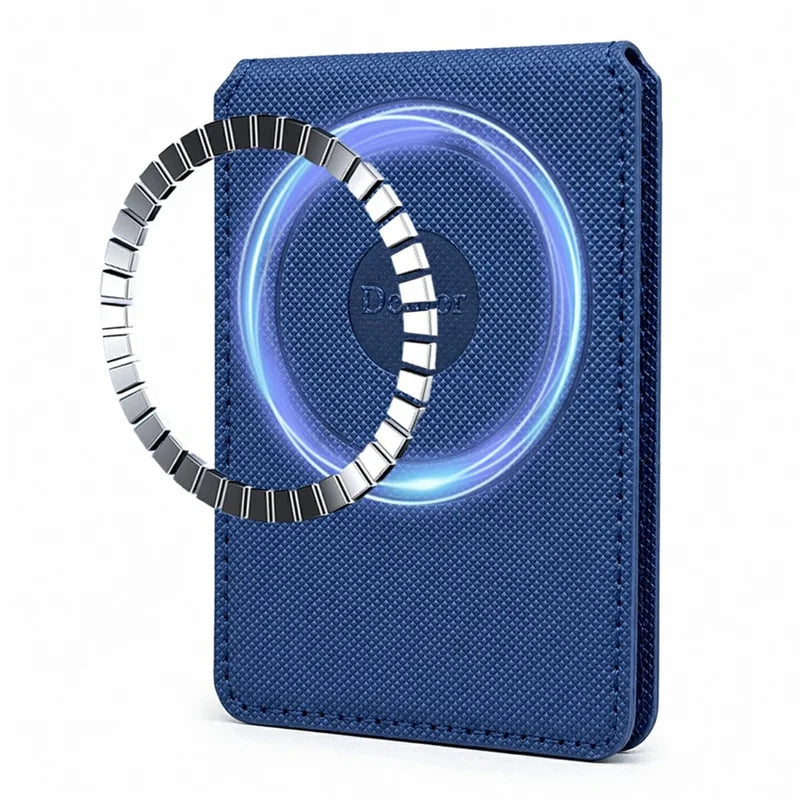 V27 Magnetic Card Holder - Cross-Grain PU Leather