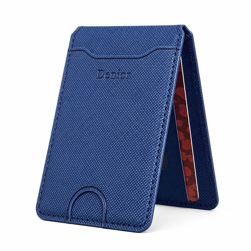 V27 Magnetic Card Holder - Cross-Grain PU Leather