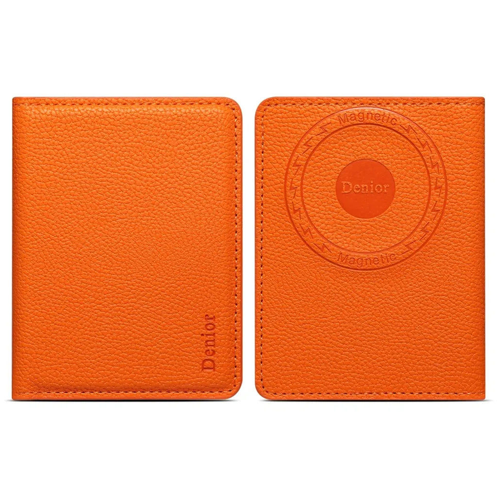 V28 Magnetic Card Holder with Cash Slot - PU Leather