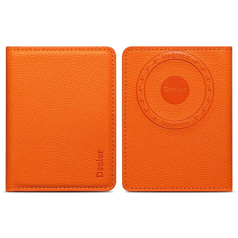 V28 Magnetic Card Holder with Cash Slot - PU Leather