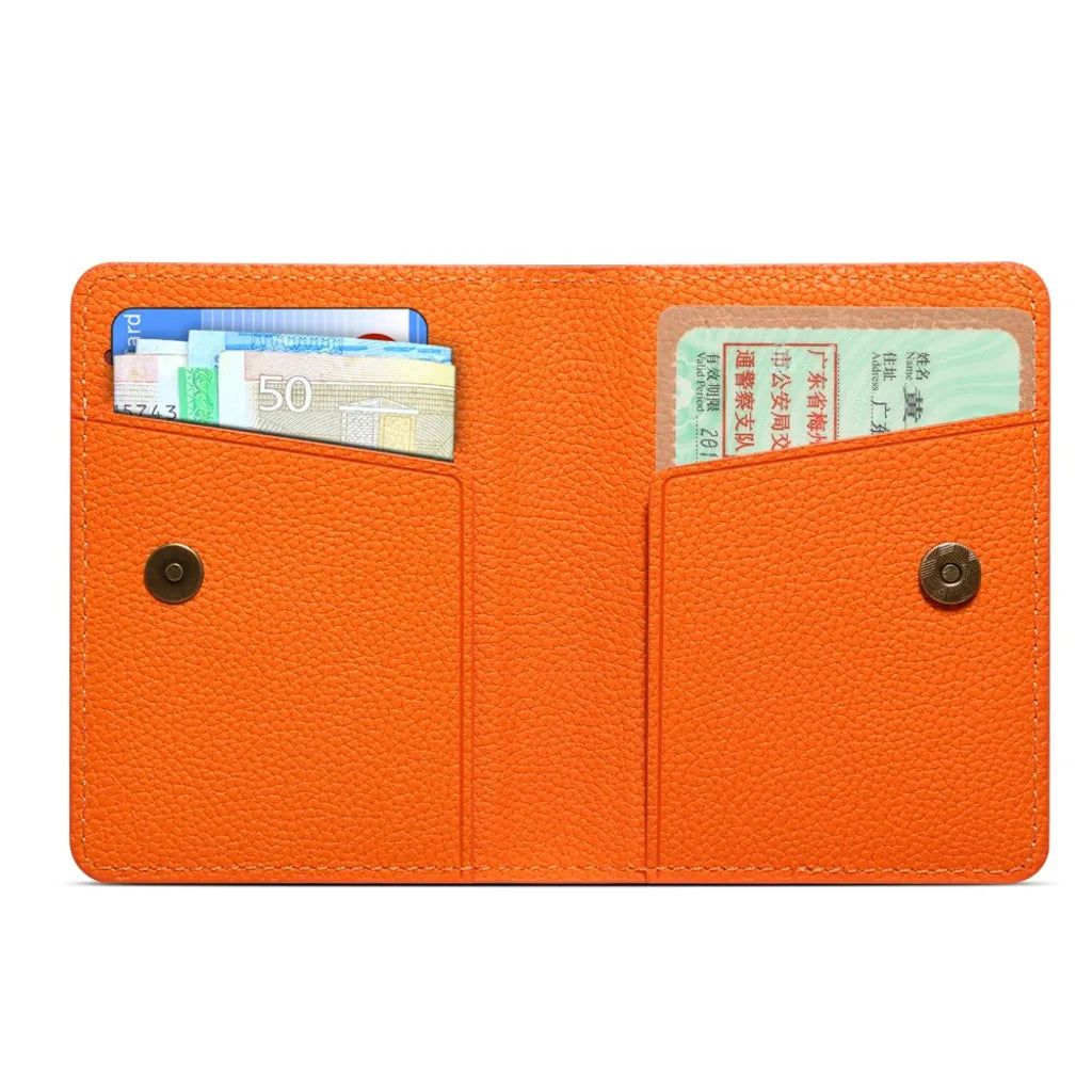 V28 Magnetic Card Holder with Cash Slot - PU Leather