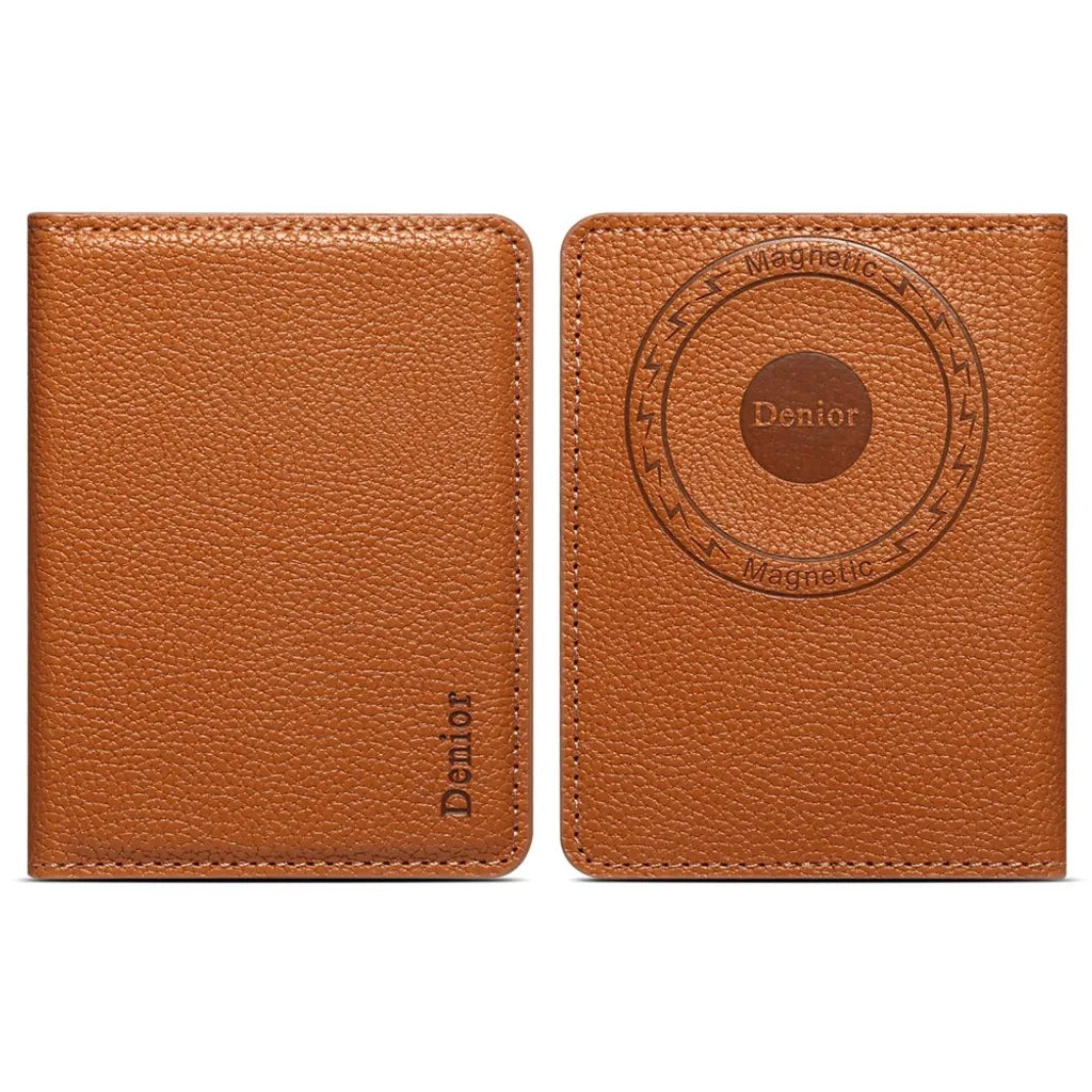 V28 Magnetic Card Holder with Cash Slot - PU Leather