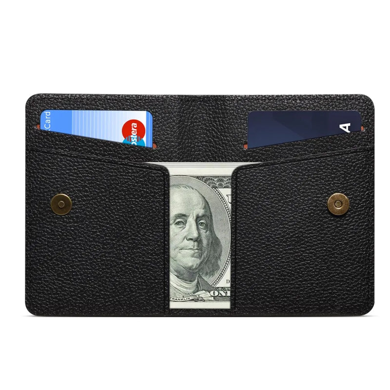 V28 Magnetic Card Holder with Cash Slot - PU Leather