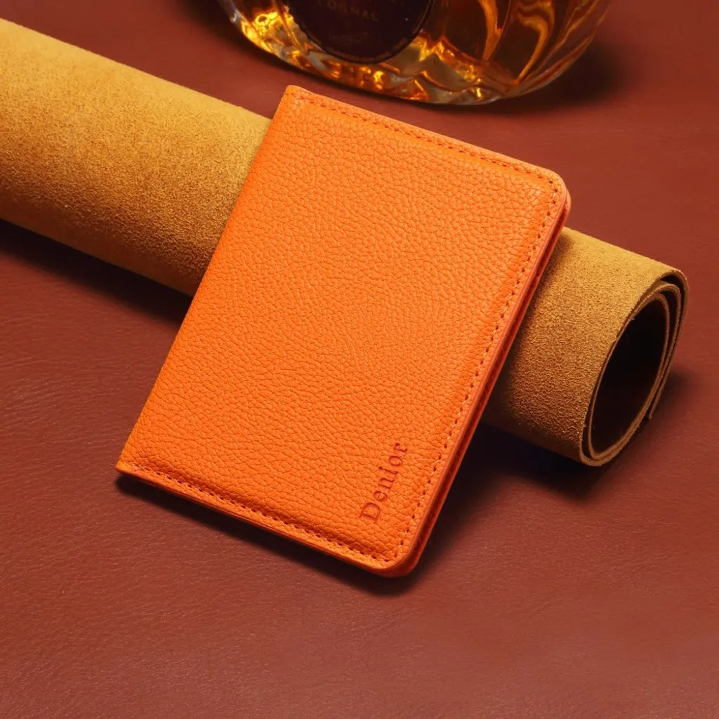 V28 Magnetic Card Holder with Cash Slot - PU Leather