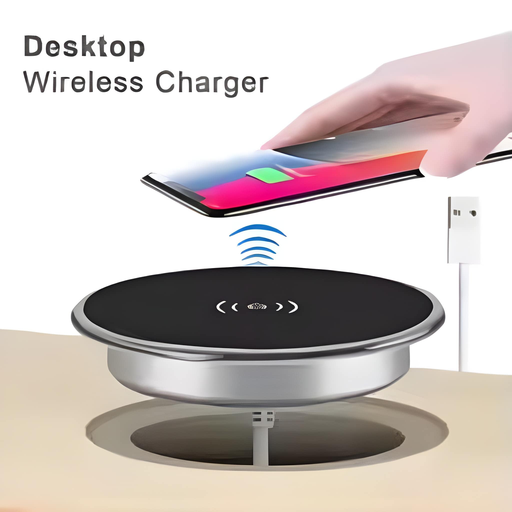Desk Embeded Wireless Charger for iPhone 11 X Samsung S10 Xiaomi mi 9 Table Office 15W 10W 7.5W Qi Fast Pad Phone Charger 3.0