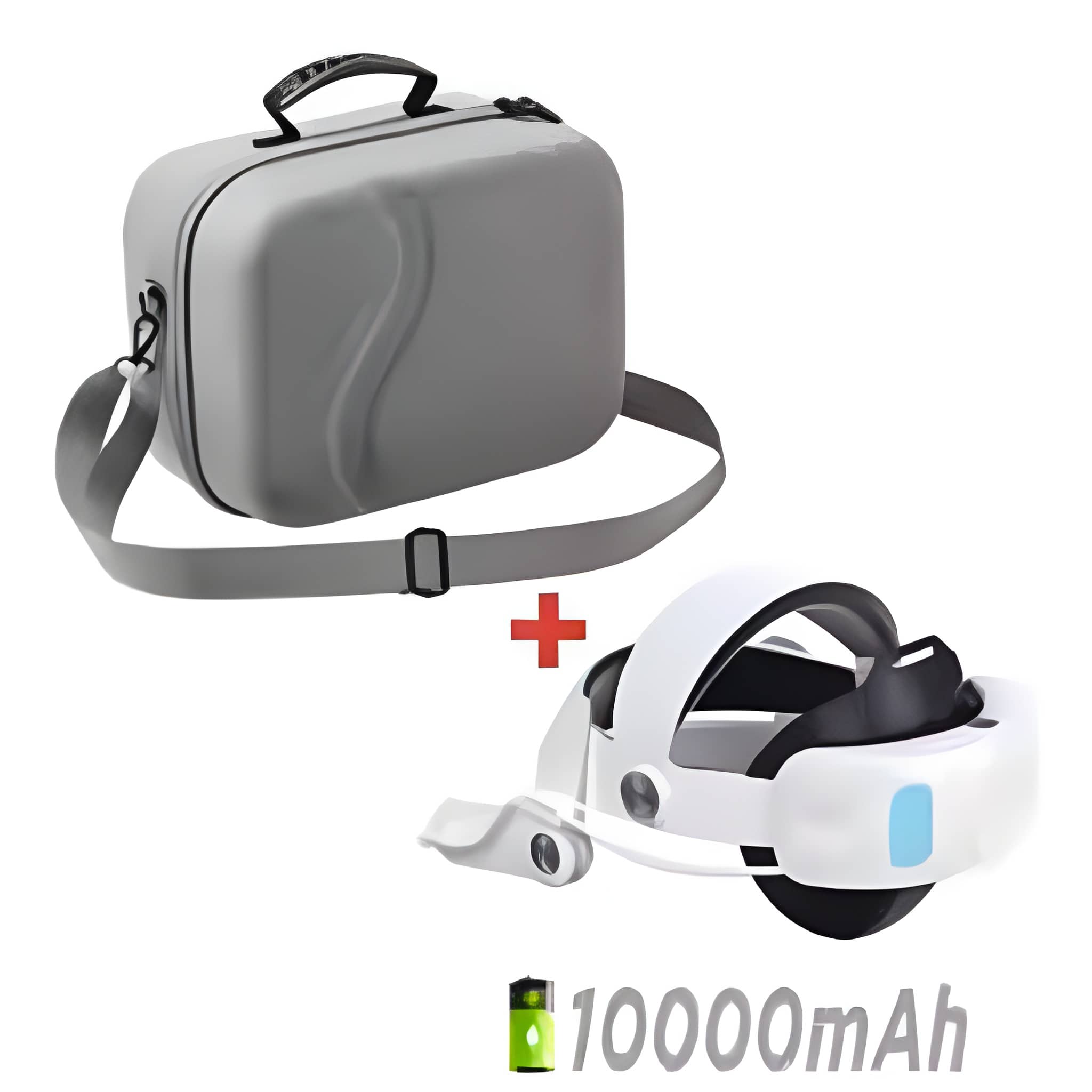 10000mAh Battery Comfort Head Strap For Meta Quest 3/3s Replacement Elite Strap PD18W Charging Enhanced Playtime, Carrying Case