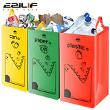 149L Recycling Bin Waterproof Recyclable Garbage Bag with Colorful Printing - Foldable Bottle Recycling Storage for Home Kitchen